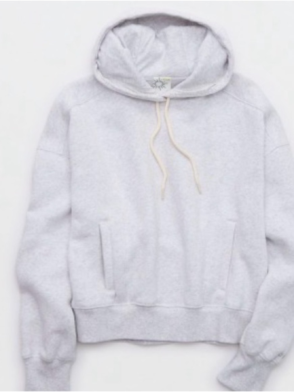 aerie Light Gray Hooded Sweatshirt